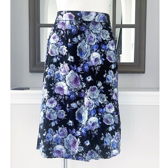 Marée Pour Toi Lace Lined Skirt Lilac Print, Size 18 New w/Tag - Picture 1 of 12